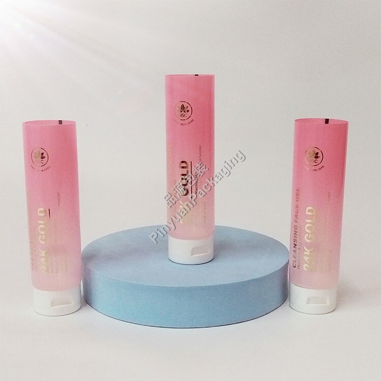 D40 100ml Face Cleanser Translucent PE Cosmetic Tube with Flip-top Cap