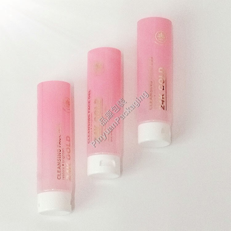 D40 100ml Face Cleanser Translucent PE Cosmetic Tube with Flip-top Cap