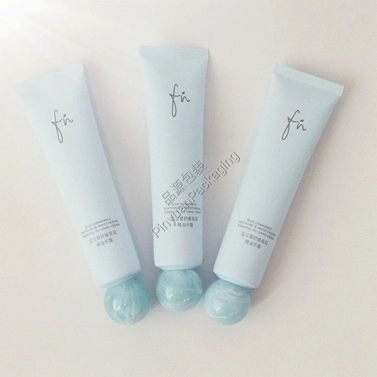 D30 80ml Hand Cream PE Cosmetic Tube with Marble Ball Cap