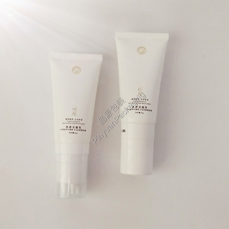 D40 80ml Massage Cream PE Cosmetic Tube with Transparent Cap