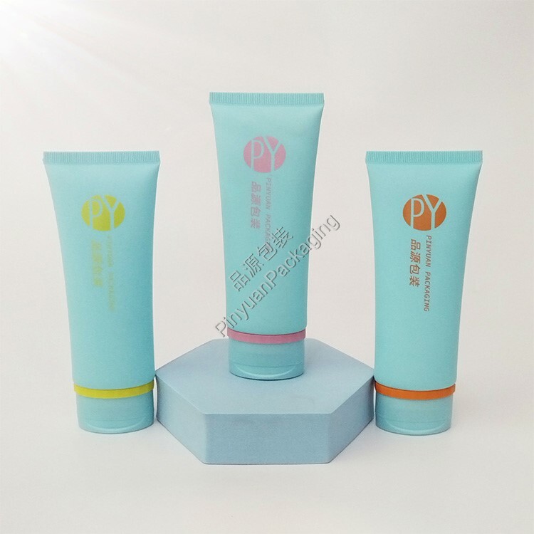 D40 100ml Facial Cleanser PE Cosmetic Tube with Oval Flip-top Cap