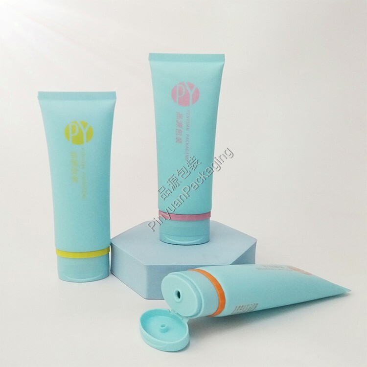 D40 100ml Facial Cleanser PE Cosmetic Tube with Oval Flip-top Cap