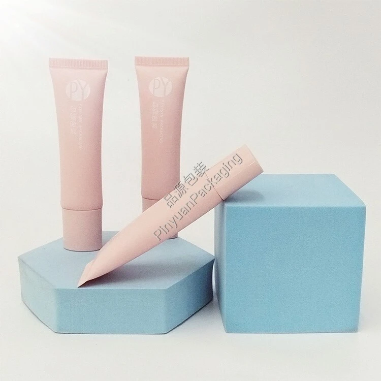 D25 30ml Hand & Face Cream PE Cosmetic Tube with Light Pink Oval Cap