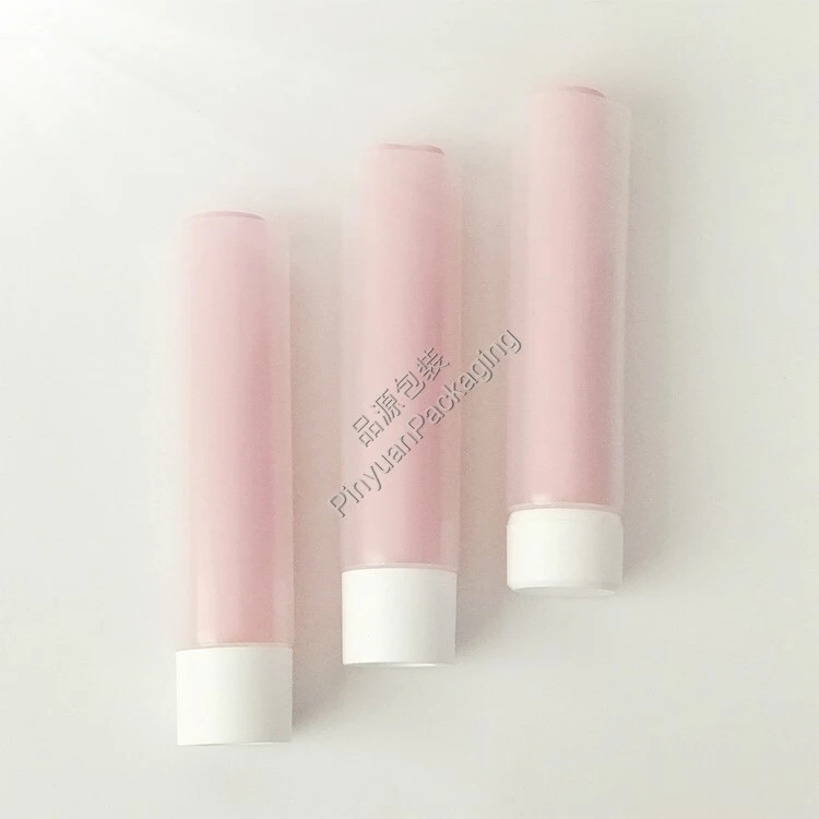 D50+D35 200ml Skincare Lotion PE Double Cosmetic Transparent+Pink Tube with White Cap
