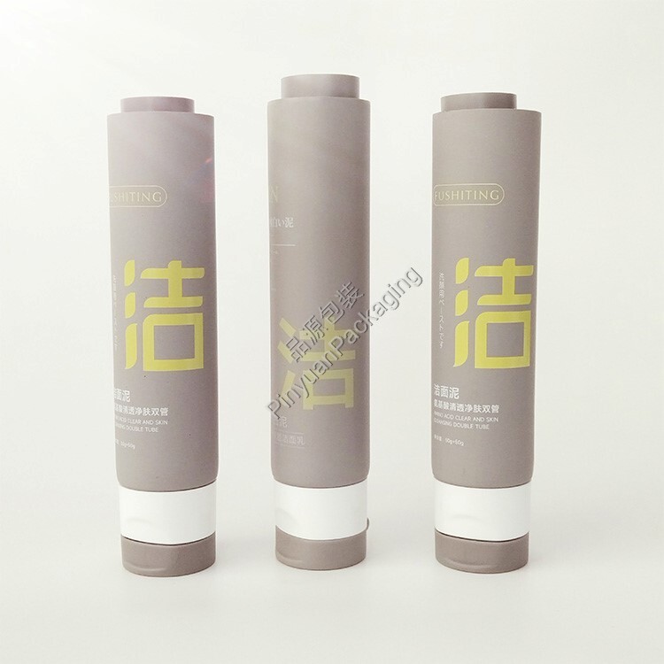 D40+D28 100ml Skincare Lotion PE Double Cosmetic Tube with Flip-top Cap