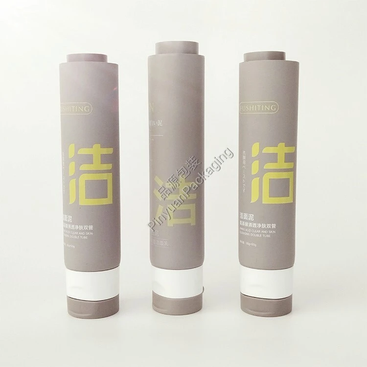 D40+D28 100ml Skincare Lotion PE Double Cosmetic Tube with Flip-top Cap