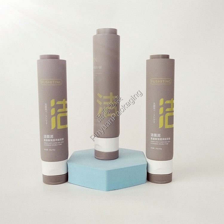 D40+D28 100ml Skincare Lotion PE Double Cosmetic Tube with Flip-top Cap