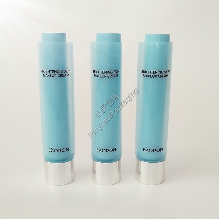 D40+D30 100ml Skincare Lotion PE Double Cosmetic Tube with Sliver-plated Cap