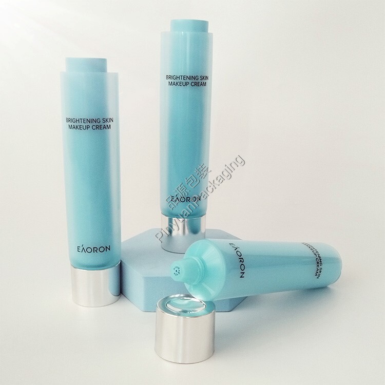 D40+D30 100ml Skincare Lotion PE Double Cosmetic Tube with Sliver-plated Cap
