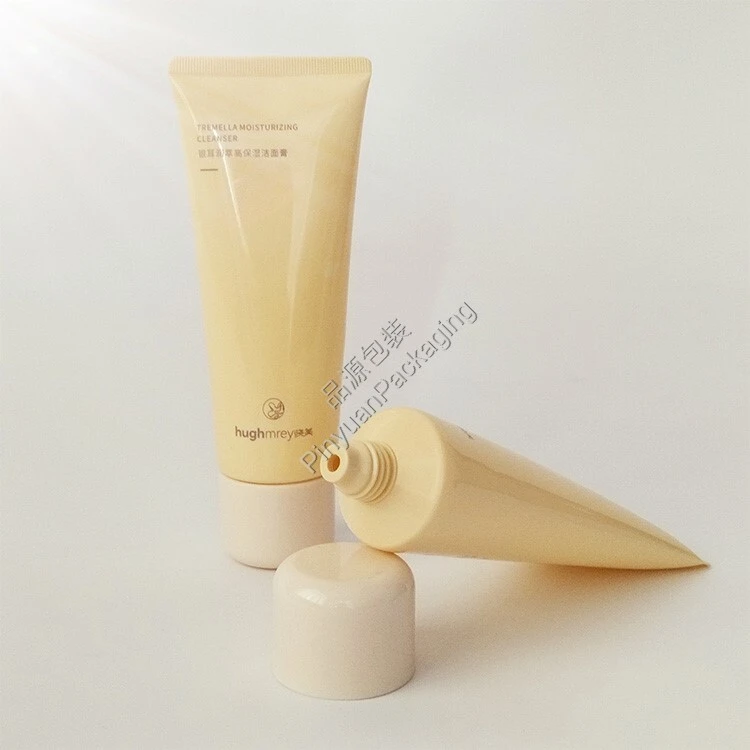 D45 140ml Facial Cleanser PE Cosmetic Tube with a Large Round Cap