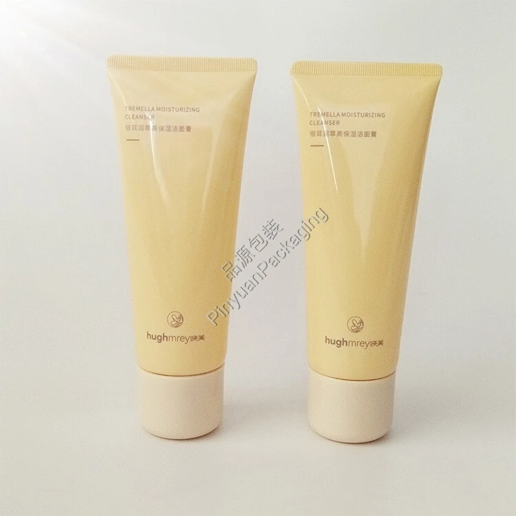 D45 140ml Facial Cleanser PE Cosmetic Tube with a Large Round Cap