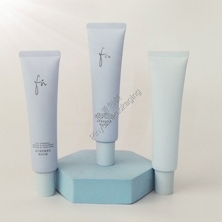 D30 65ml Hand Cream PE Cosmetic Tube with Blue Cylindrical Cap