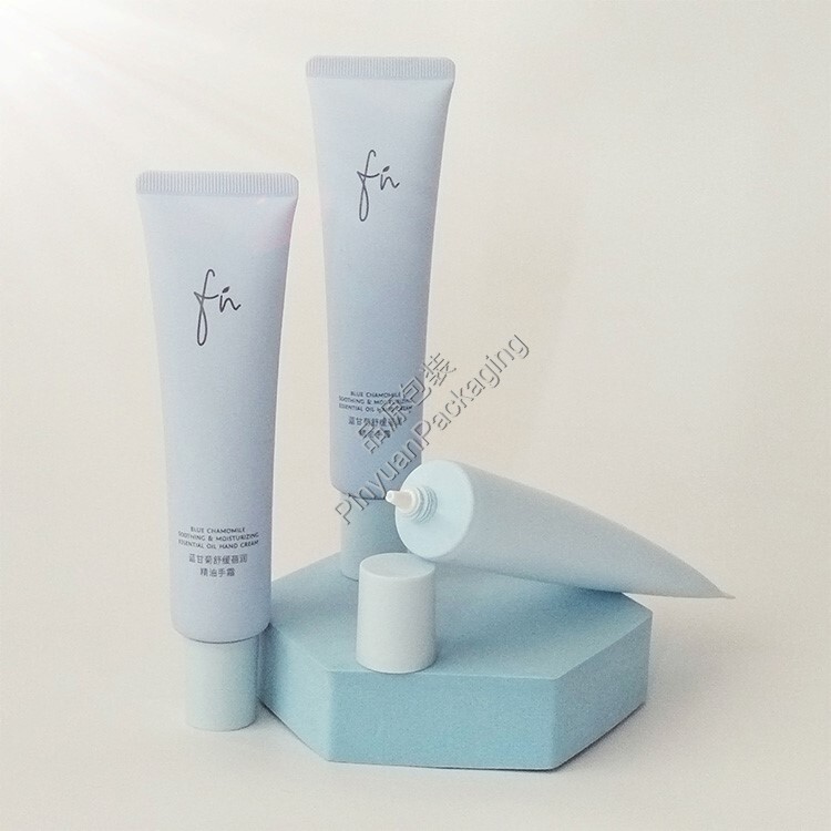 D30 65ml Hand Cream PE Cosmetic Tube with Blue Cylindrical Cap
