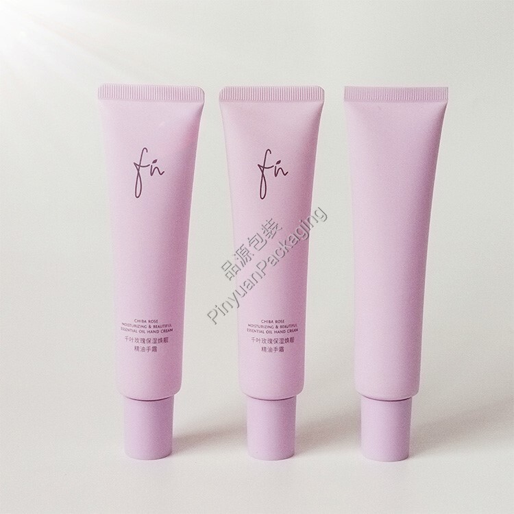 D30 65ml Hand Cream PE Cosmetic Tube with Purple Cylindrical Cap