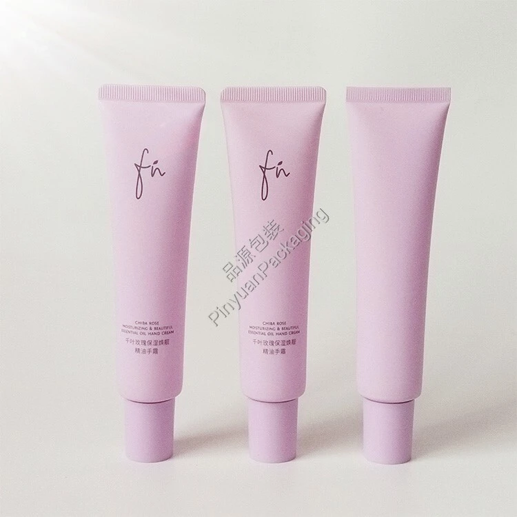 D30 65ml Hand Cream PE Cosmetic Tube with Purple Cylindrical Cap