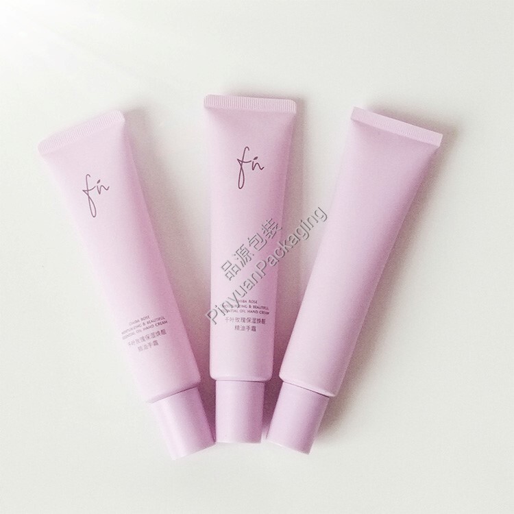 D30 65ml Hand Cream PE Cosmetic Tube with Purple Cylindrical Cap