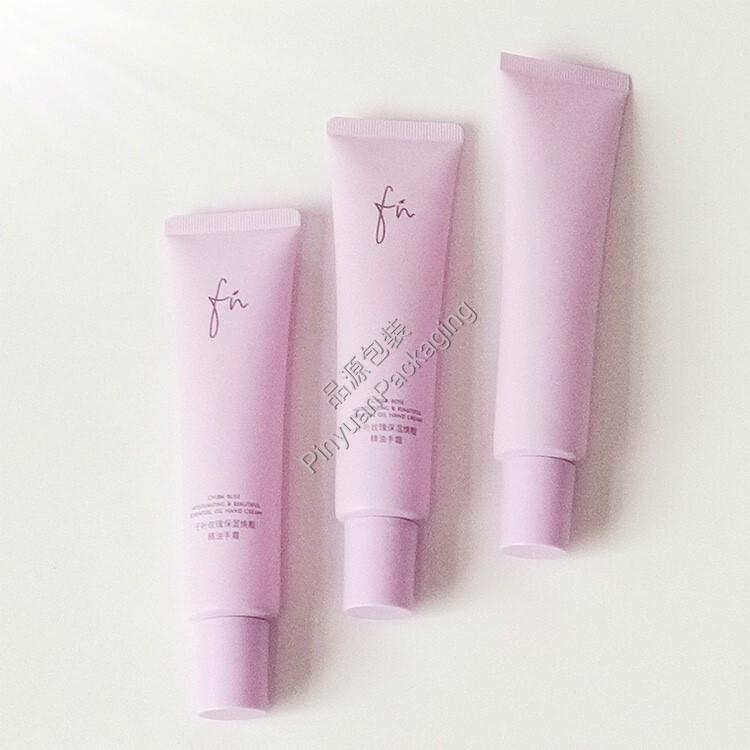 D30 65ml Hand Cream PE Cosmetic Tube with Purple Cylindrical Cap