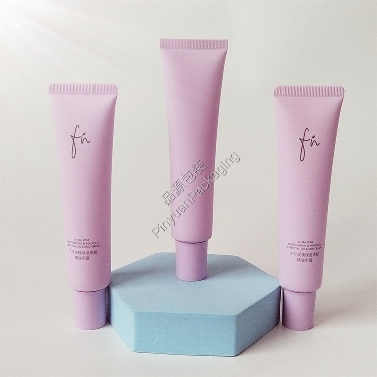 D30 65ml Hand Cream PE Cosmetic Tube with Purple Cylindrical Cap