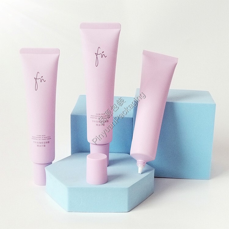 D30 65ml Hand Cream PE Cosmetic Tube with Purple Cylindrical Cap