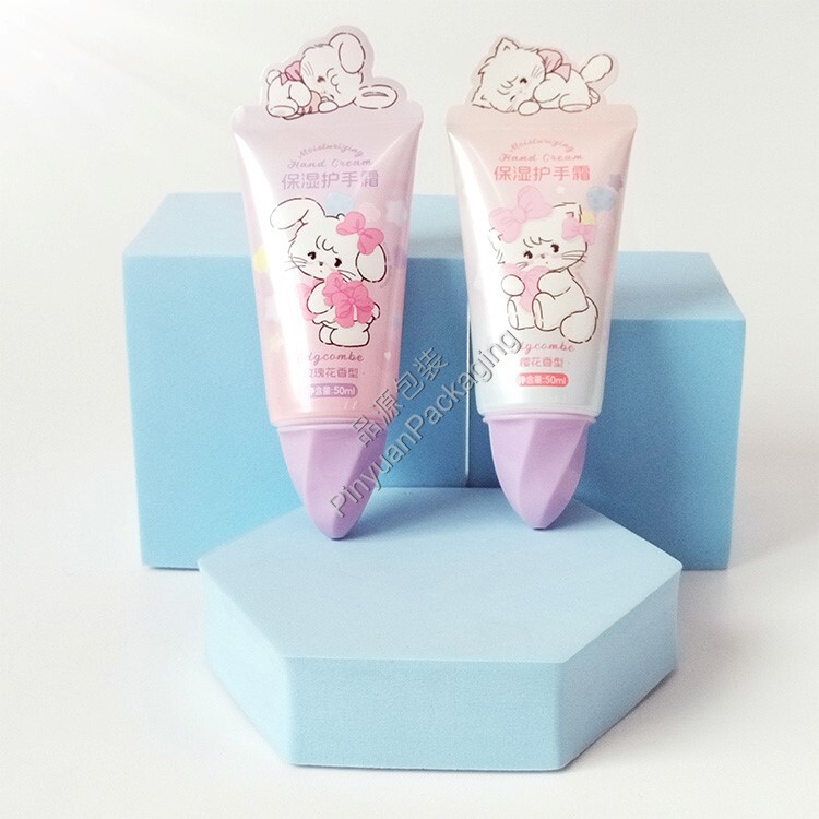 D35 50ml Hand Cream PBL Cosmetic Tube with Cute Ice Cream Cap