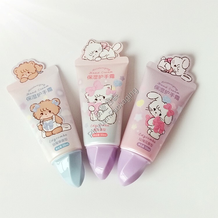 D35 50ml Hand Cream PBL Cosmetic Tube with Cute Ice Cream Cap