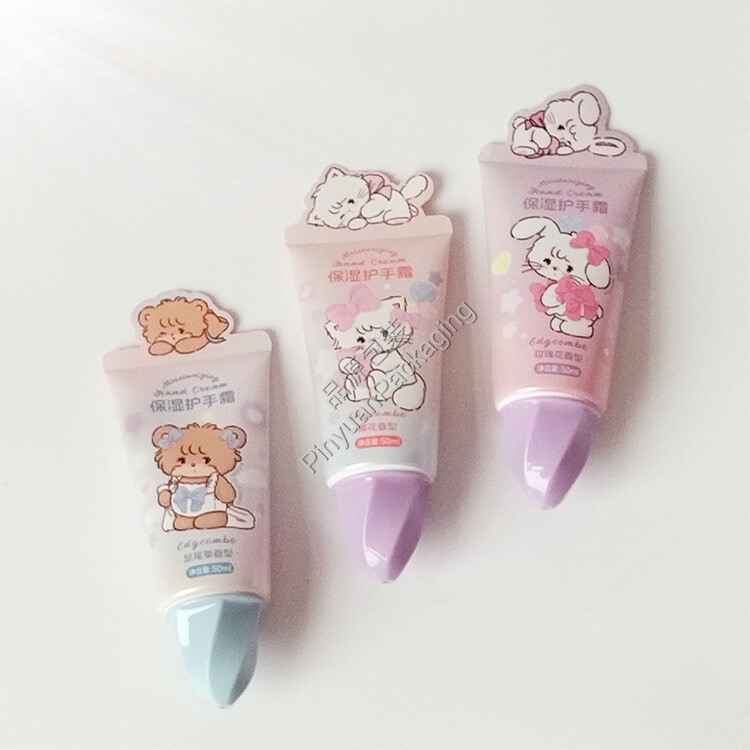 D35 50ml Hand Cream PBL Cosmetic Tube with Cute Ice Cream Cap
