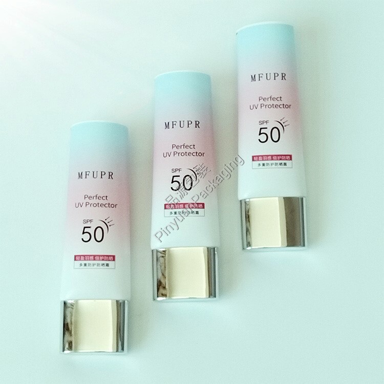 D35 60ml Sunscreen Cream PBL Cosmetic Tube with Silver-plated Oval Cap