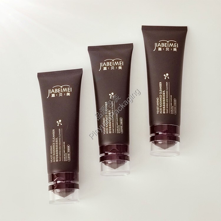 D40 100ml Facial Cleanser Black PE Cosmetic Tube with Acrylic Flip-top Cap