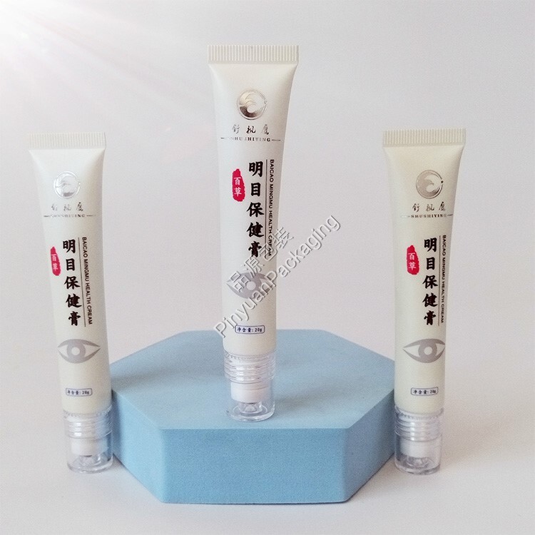 D19 20ml Medical Ointment Cream PE Cosmetic Tube with 1 Roller Ball Cap
