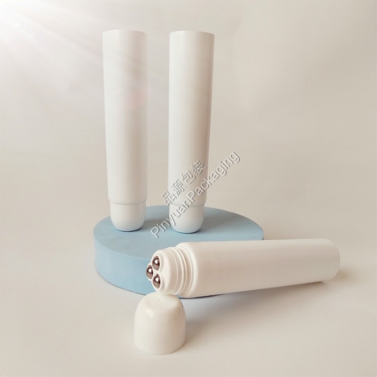 D40 150ml Skincare Lotion PE Cosmetic Tube with 3 Rollers Ball Cap