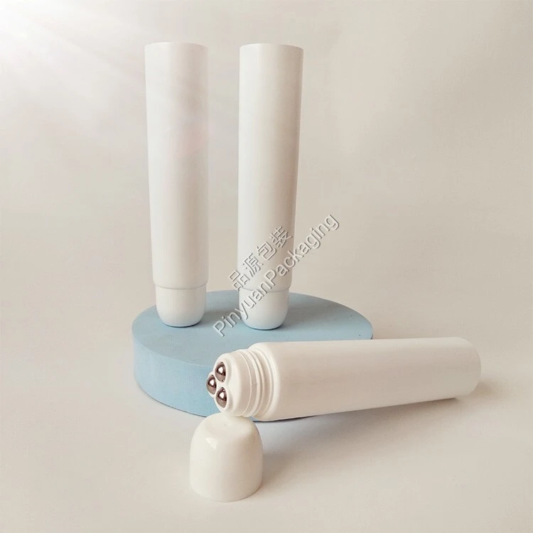 D40 150ml Skincare Lotion PE Cosmetic Tube with 3 Rollers Ball Cap