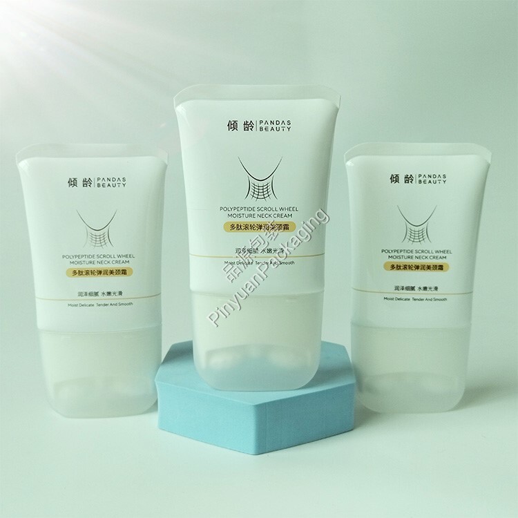 D55 100ml Neck Cream PE Cosmetic Tube Functional Head with Scroll Wheel