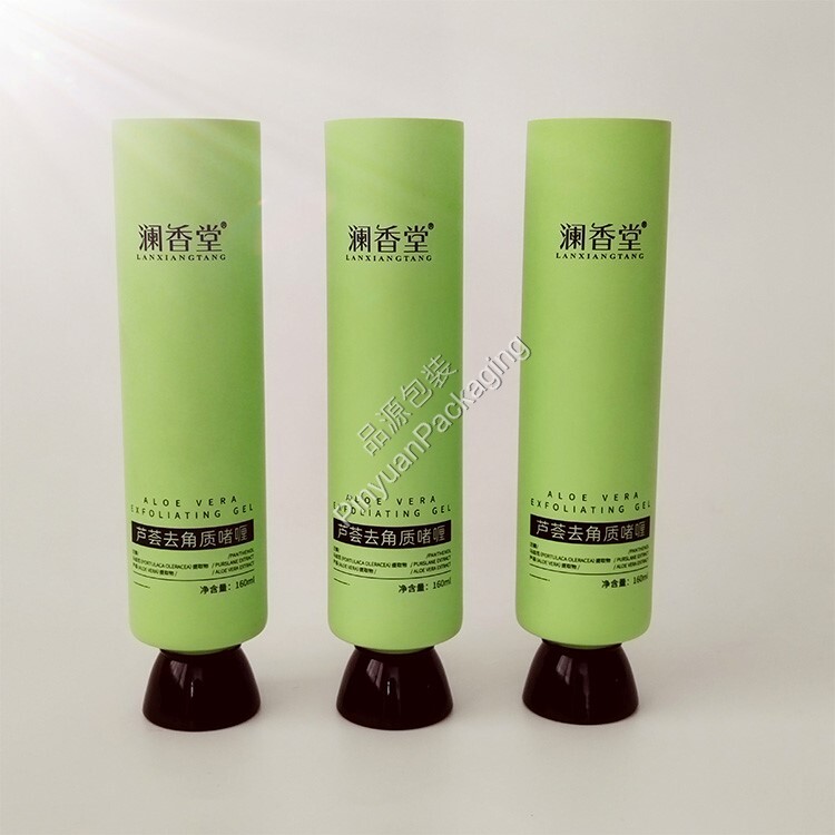 D45 120ml Skincare Gel PE Cosmetic Tube with Green Bowl-shaped Cap