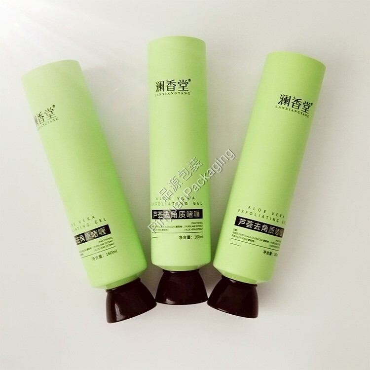 D45 120ml Skincare Gel PE Cosmetic Tube with Green Bowl-shaped Cap