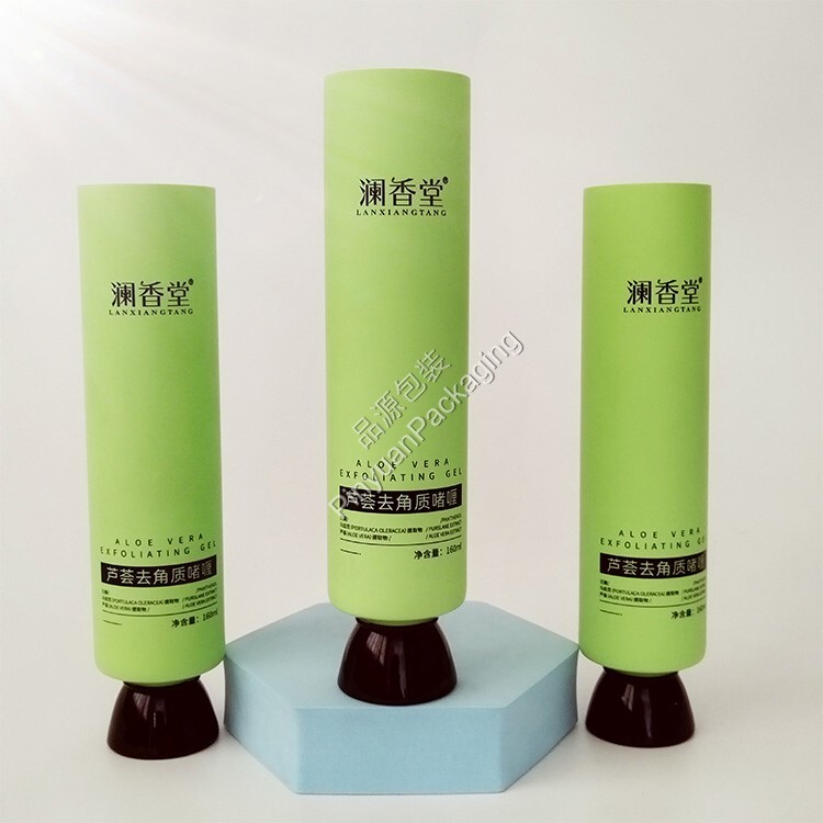 D45 120ml Skincare Gel PE Cosmetic Tube with Green Bowl-shaped Cap