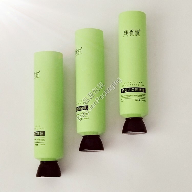 D45 120ml Skincare Gel PE Cosmetic Tube with Green Bowl-shaped Cap
