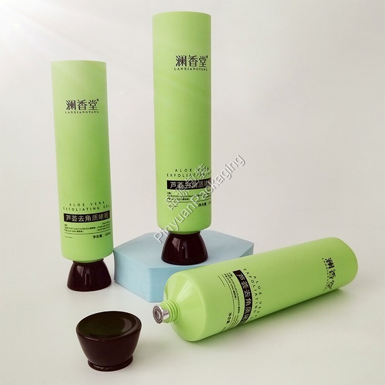 D45 120ml Skincare Gel PE Cosmetic Tube with Green Bowl-shaped Cap