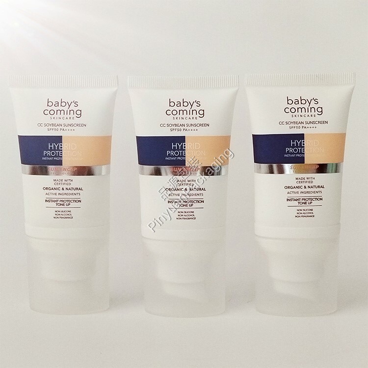 D35 30ml Sunscreen Cream 5-Layer PE Cosmetic Tube with Oval Pump Cap