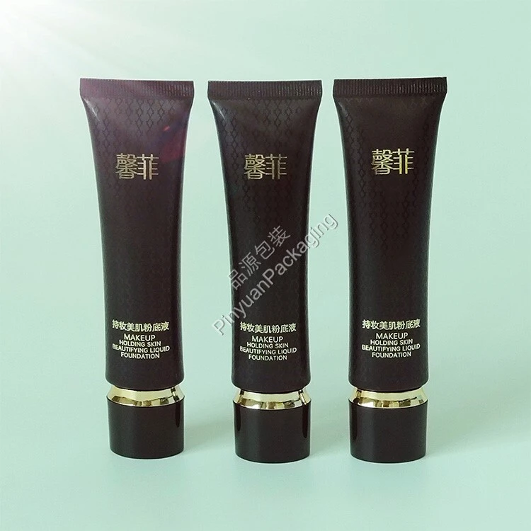D25 30ml Makeup Foundation PE Cosmetic Tube with Oval Screw Cap