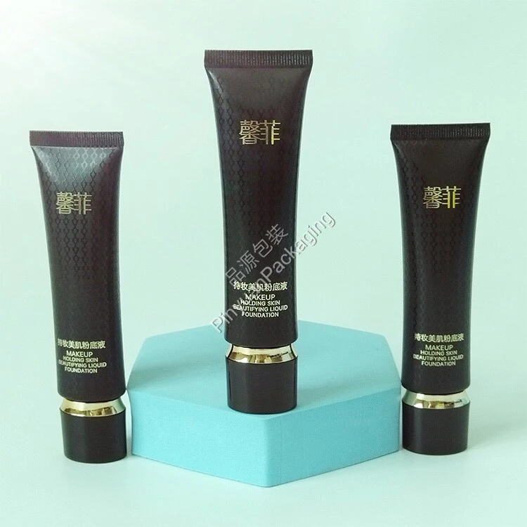 D25 30ml Makeup Foundation PE Cosmetic Tube with Oval Screw Cap