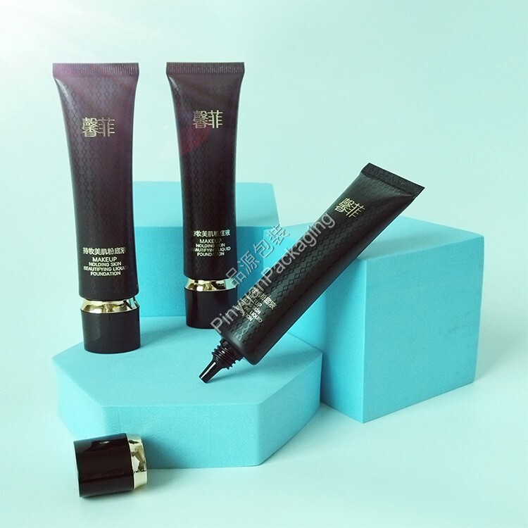 D25 30ml Makeup Foundation PE Cosmetic Tube with Oval Screw Cap