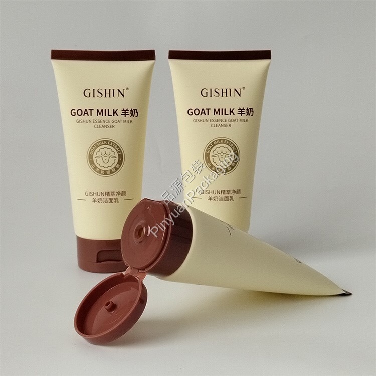 D45 120ml Facial Cleanser Cream PE Cosmetic Tube with Flip-top Cap