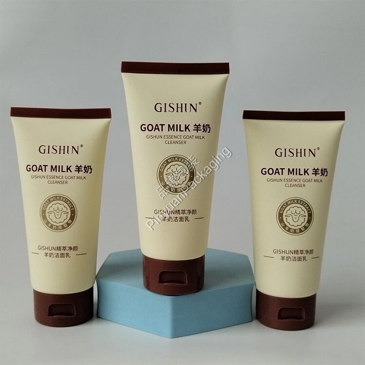 D45 120ml Facial Cleanser Cream PE Cosmetic Tube with Flip-top Cap