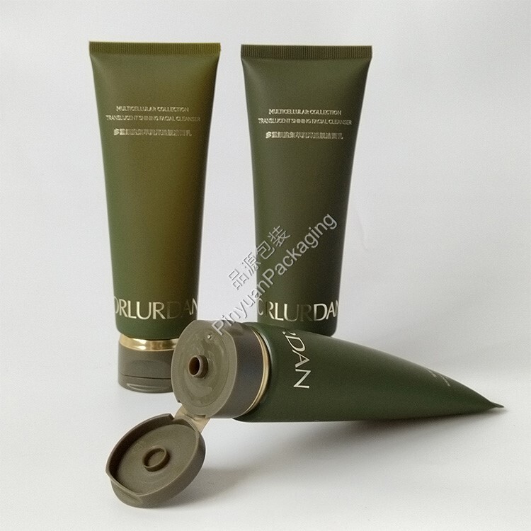 D40 100ml Facial Cleanser Cream PE Cosmetic Tube with Flip-top Cap