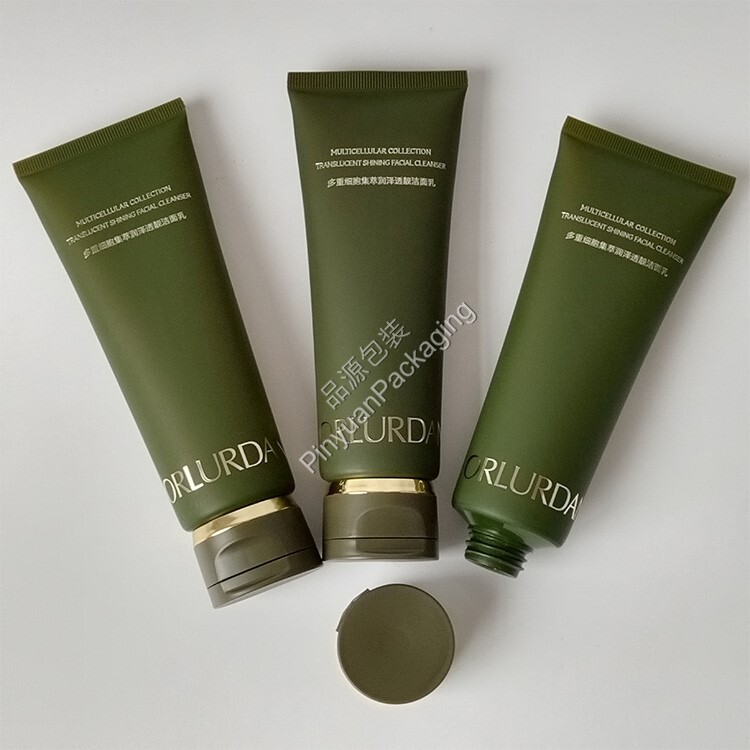 D40 100ml Facial Cleanser Cream PE Cosmetic Tube with Flip-top Cap