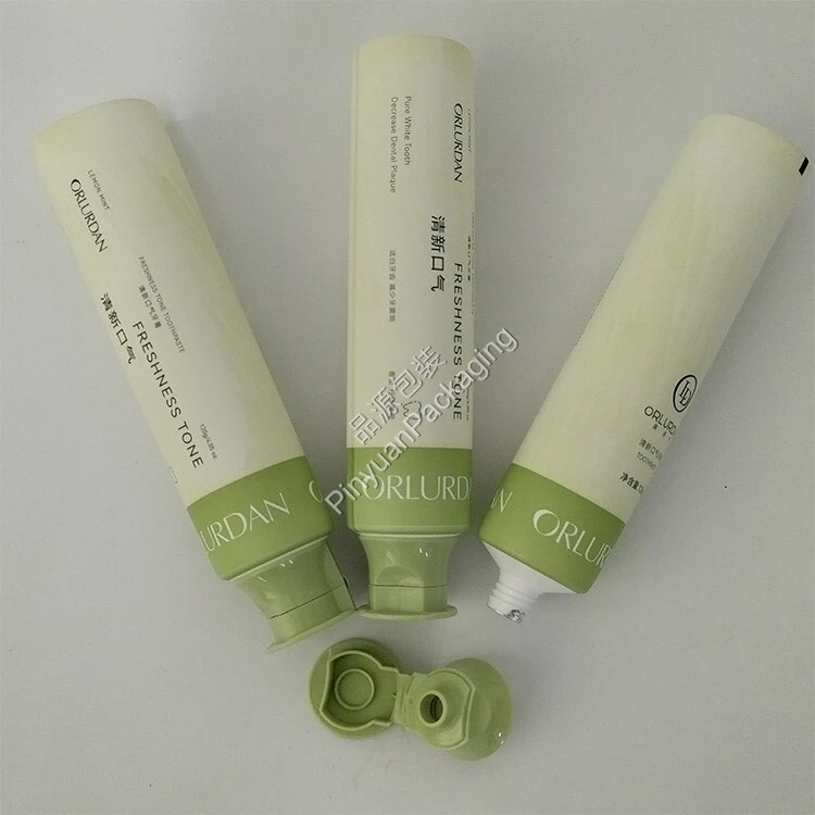 D38 120ml Toothpaste PE Cosmetic Tube with Flip-top Cap