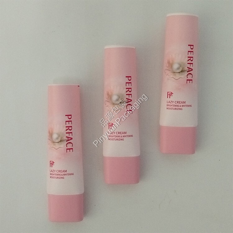 D30 30ml Lazy Cream PE Cosmetic Tube with Pink Flat Screw Cap
