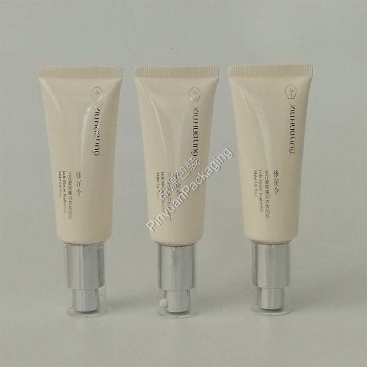 D30 40ml Makeup Base Cream PE Cosmetic Tube with Pump Cap