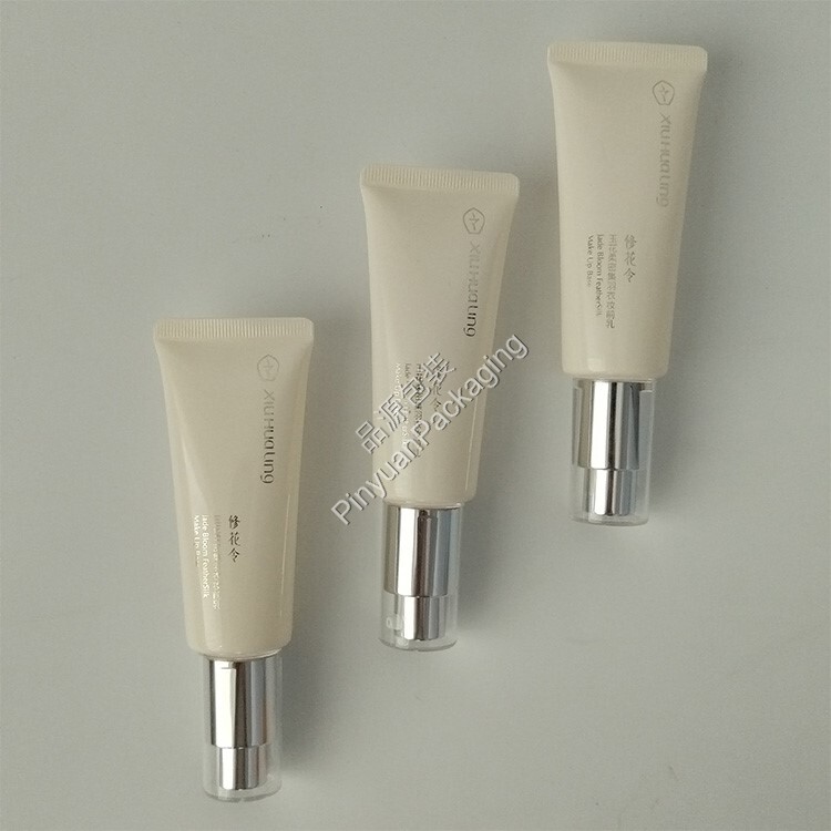 D30 40ml Makeup Base Cream PE Cosmetic Tube with Pump Cap