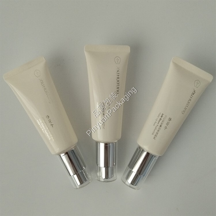 D30 40ml Makeup Base Cream PE Cosmetic Tube with Pump Cap